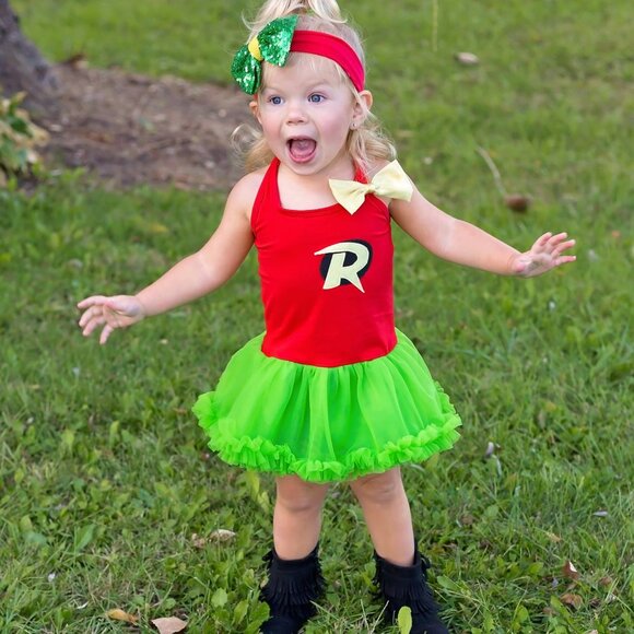 Robin Superhero Toddler Girl Halloween Costume - Picture 2 of 8